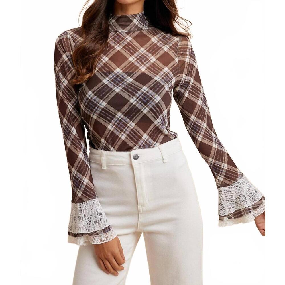 NEW ANNIEWEAR the chesney top in chocolate